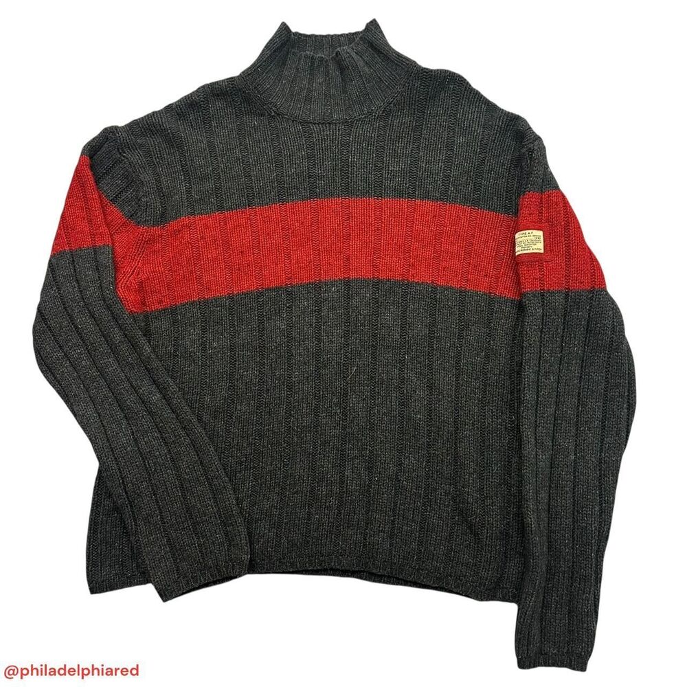Vintage Y2K 2000’s Abercrombie and Fitch Mock neck Wool blend sweater mens XL